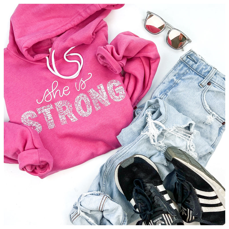 She is Strong Pink Sweatshirt