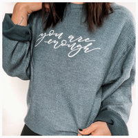 You Are Enough Corded Pullover