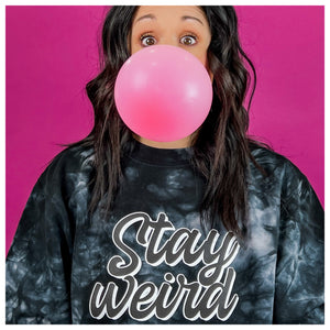 Stay Weird Black Tie-Dye Crewneck Sweatshirt